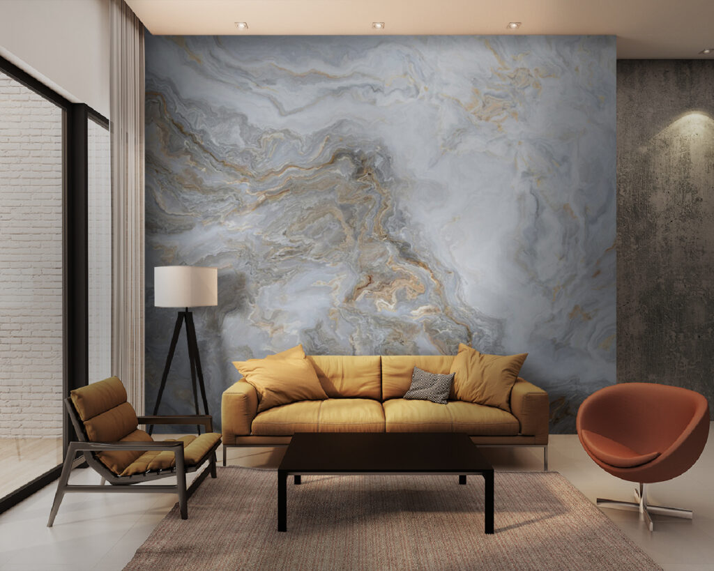Strisce grigie, venature dorate — ambiente 7