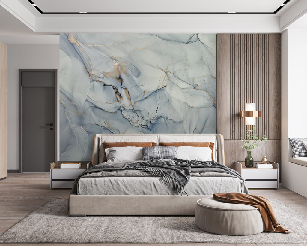 Campiture azzurre, venature grigie — ambiente 1