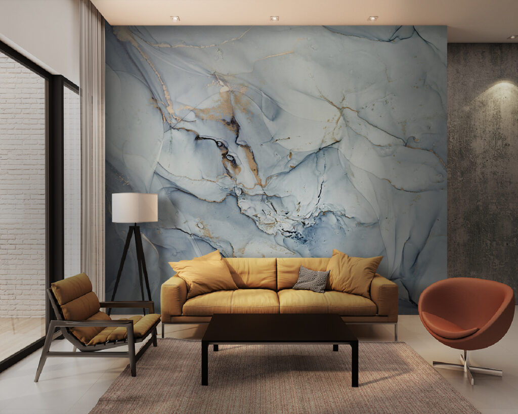 Campiture azzurre, venature grigie — ambiente 3
