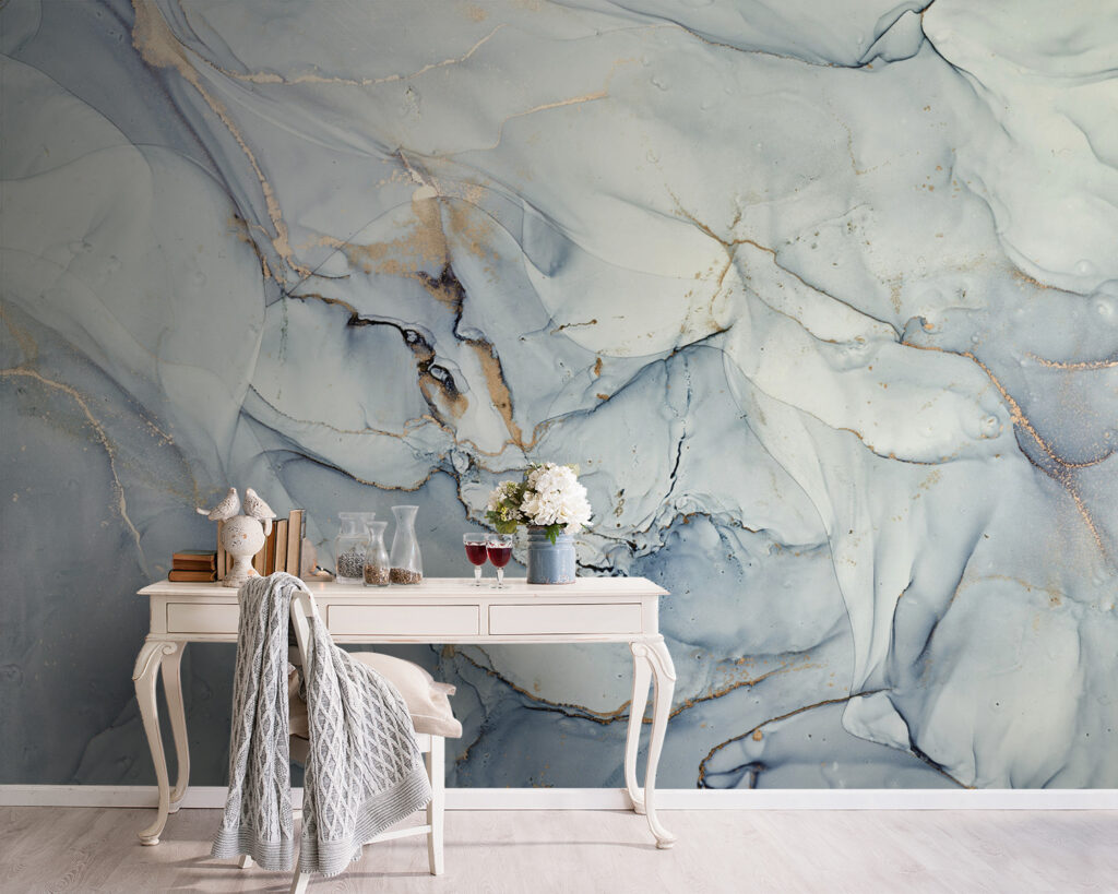 Campiture azzurre, venature grigie — ambiente 8