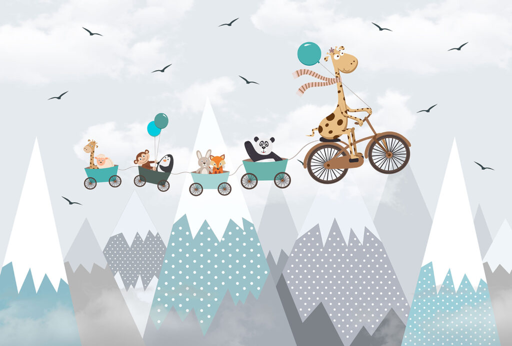 Giraffa sopra le montagne — design completo