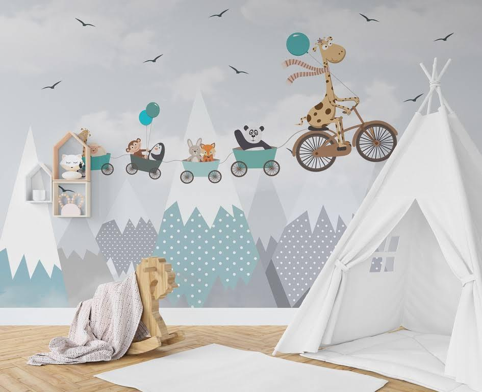 Giraffa sopra le montagne — ambiente 1