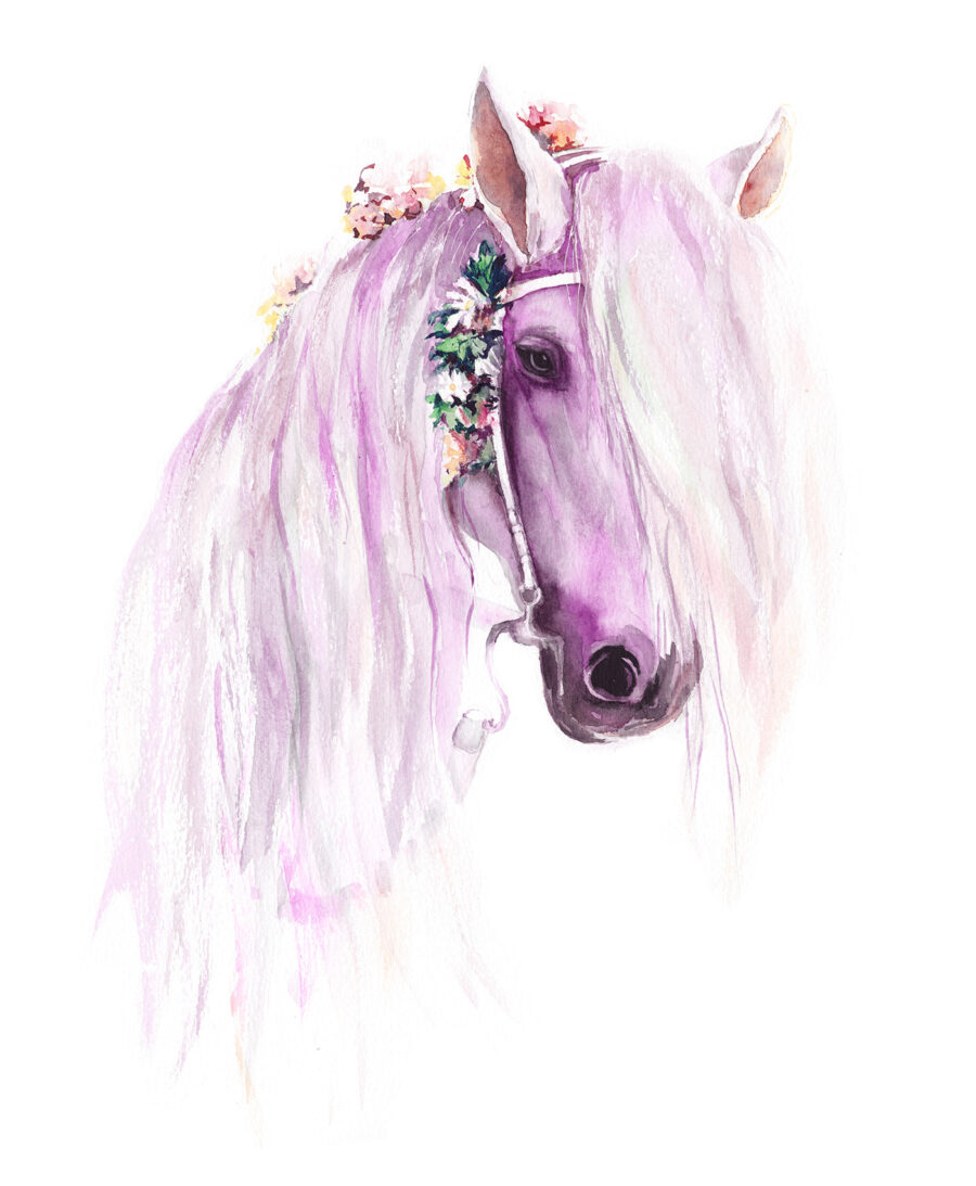 Cavallo con ghirlanda — design completo