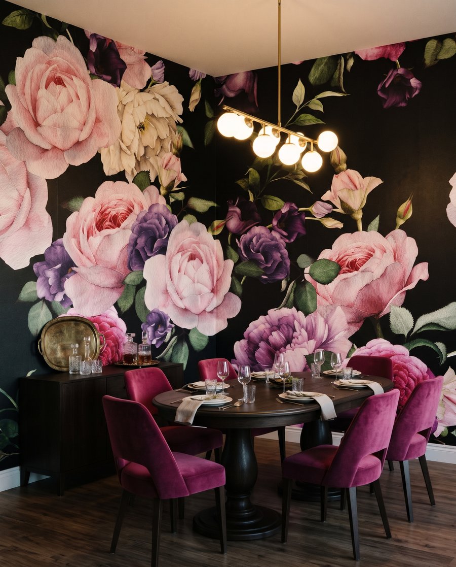 Rose su fondo nero in un ambiente