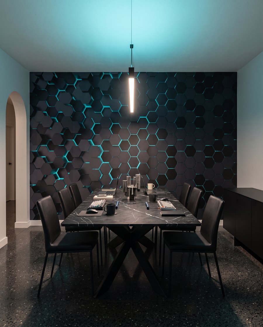 Luce tra esagoni — ambiente 4