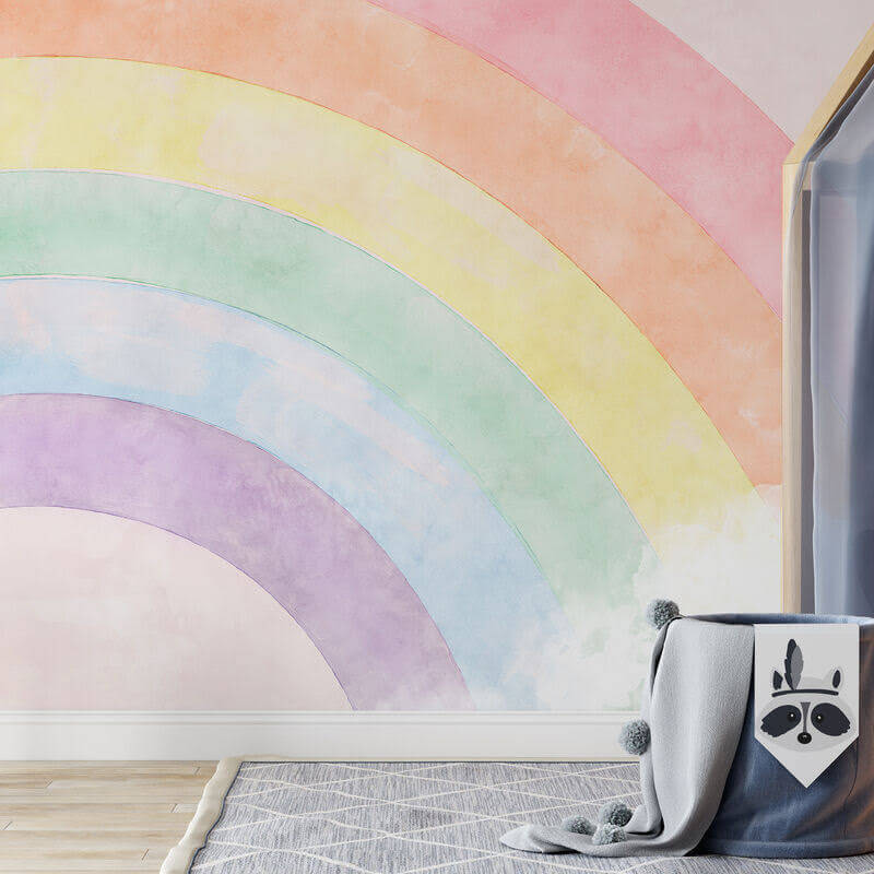Arcobaleno ad acquerello in un ambiente