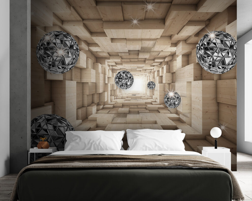 Sfere sfaccettate in legno — ambiente 2