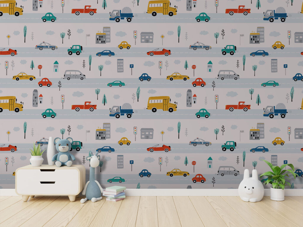 Piccole auto in fila — ambiente 3