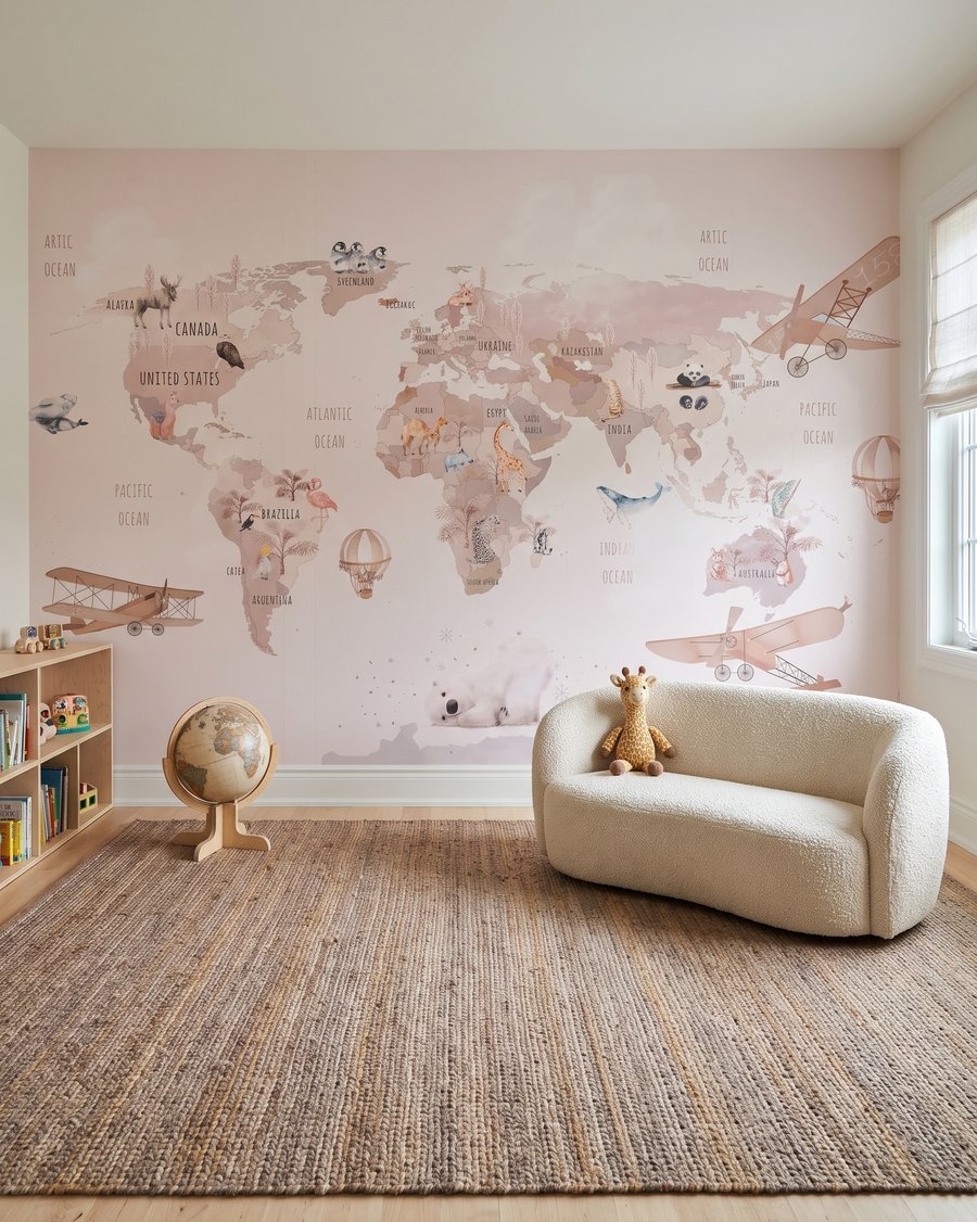 Rotte rosa sulla mappa in un ambiente