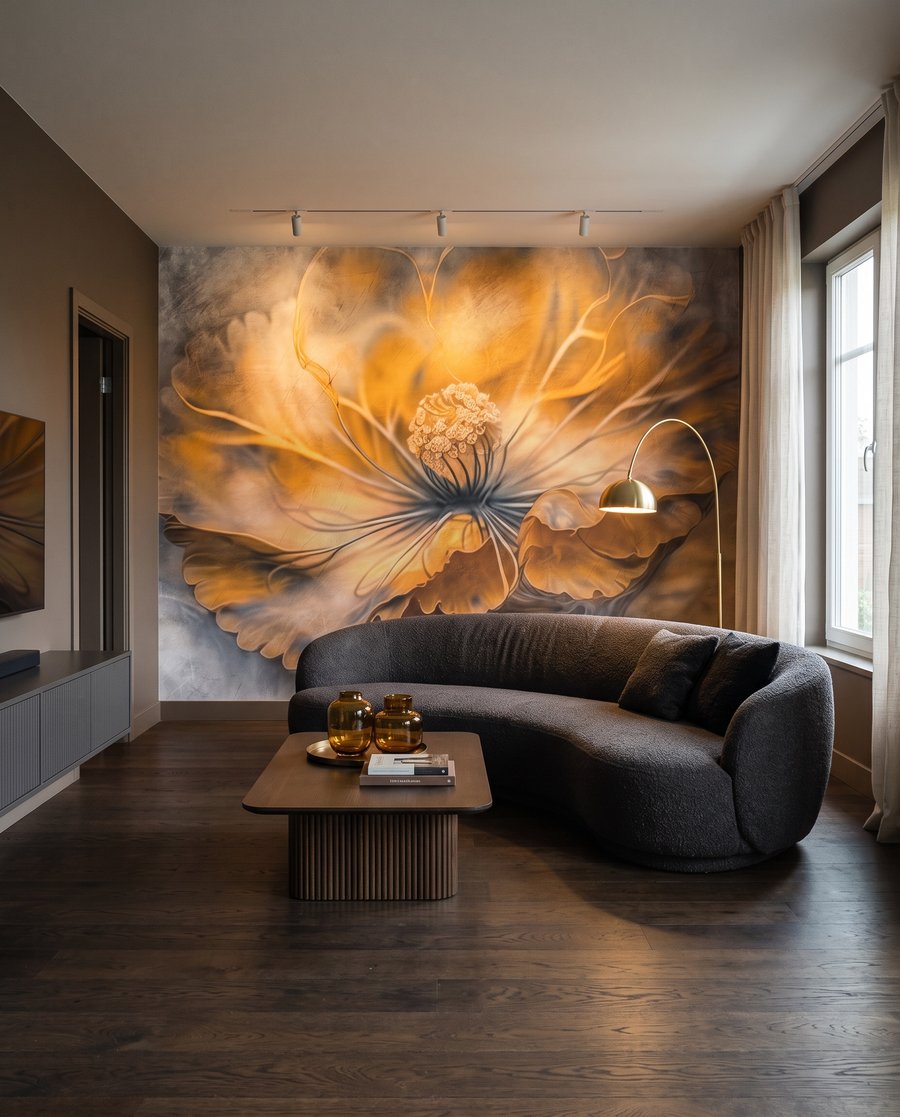Fiore in luce ambrata — ambiente 3