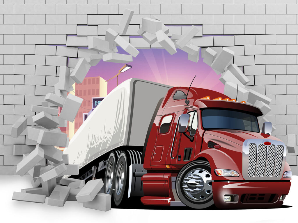 Camion attraverso il muro — design completo