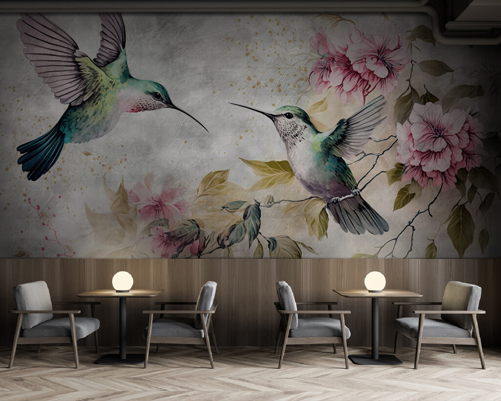 Colibrì accanto ai fiori — ambiente 3