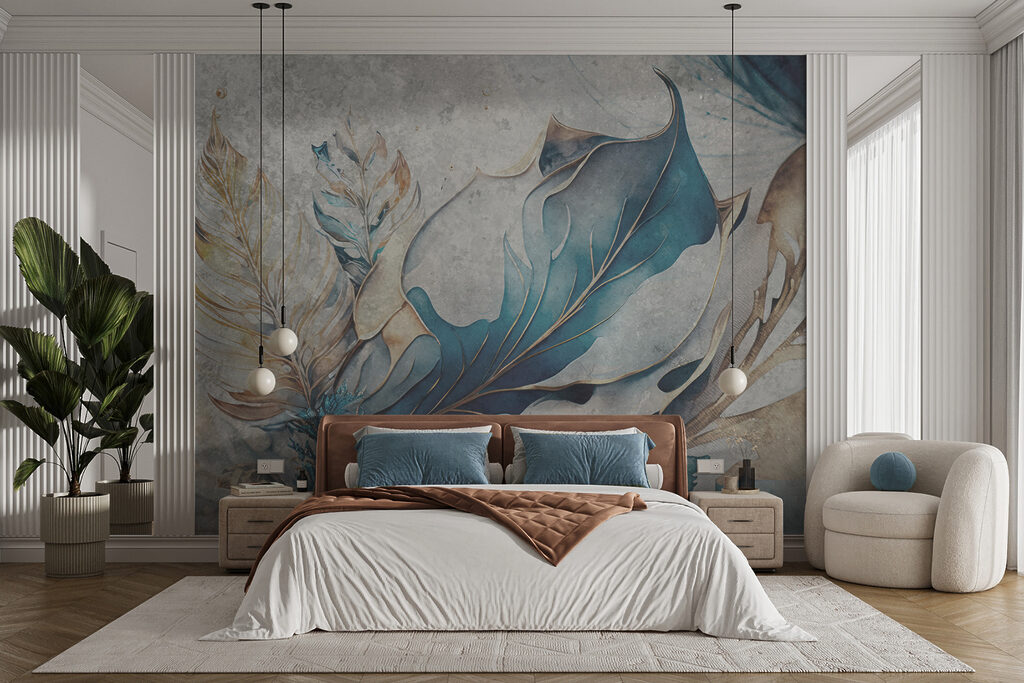 Foglie blu con oro — ambiente 4
