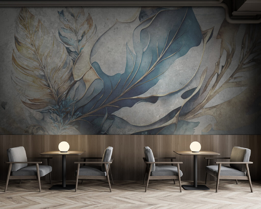 Foglie blu con oro — ambiente 3