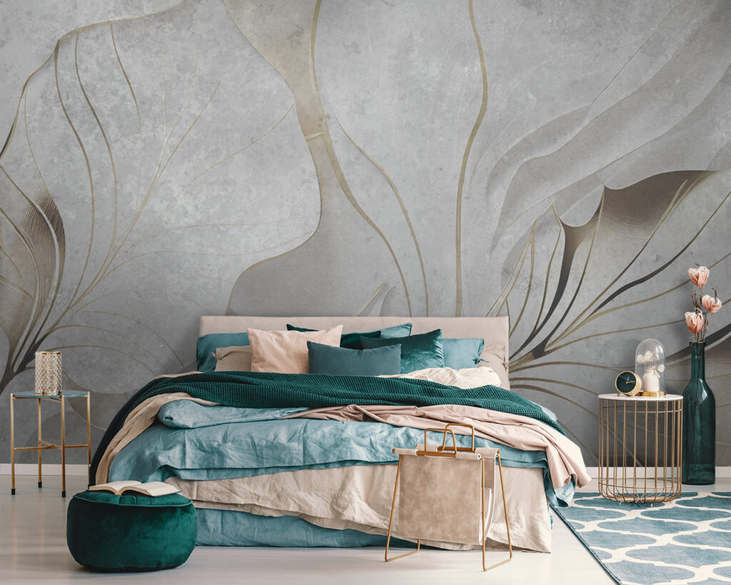 Foglie bianche venate d’oro — ambiente 1