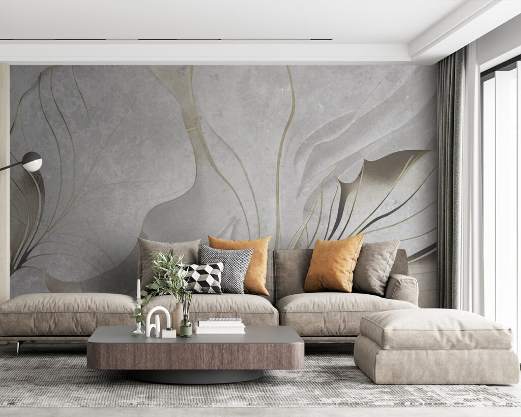 Foglie bianche venate d’oro — ambiente 3