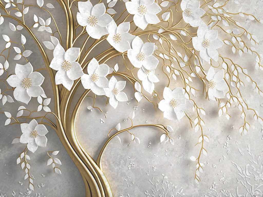 Fiori su sfondo grigio — design completo