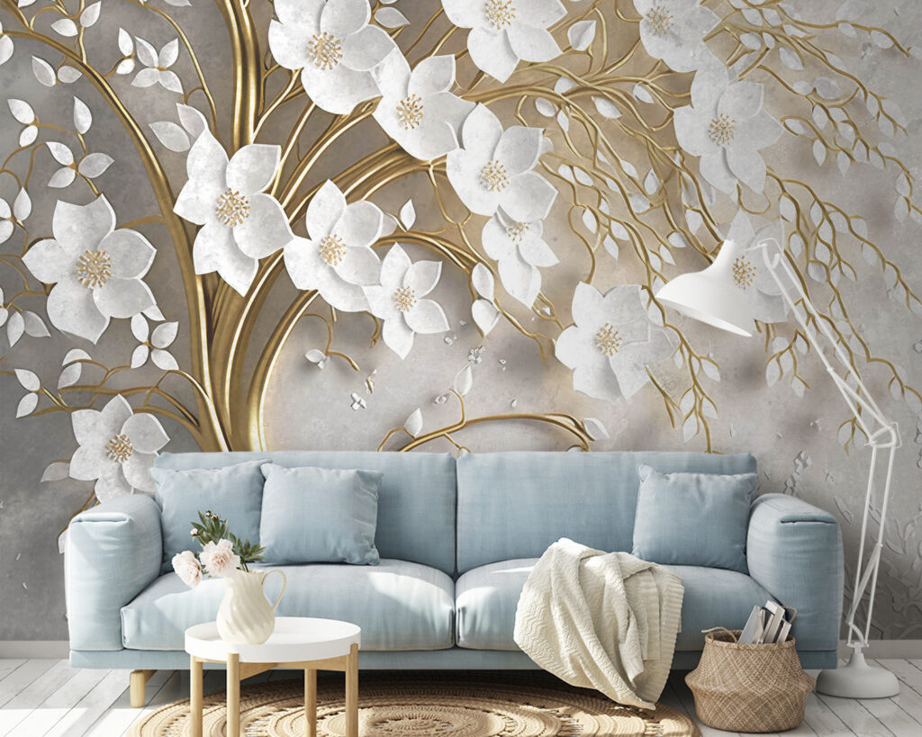 Fiori su sfondo grigio — ambiente 3