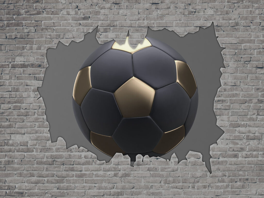 Pallone attraverso il muro — design completo