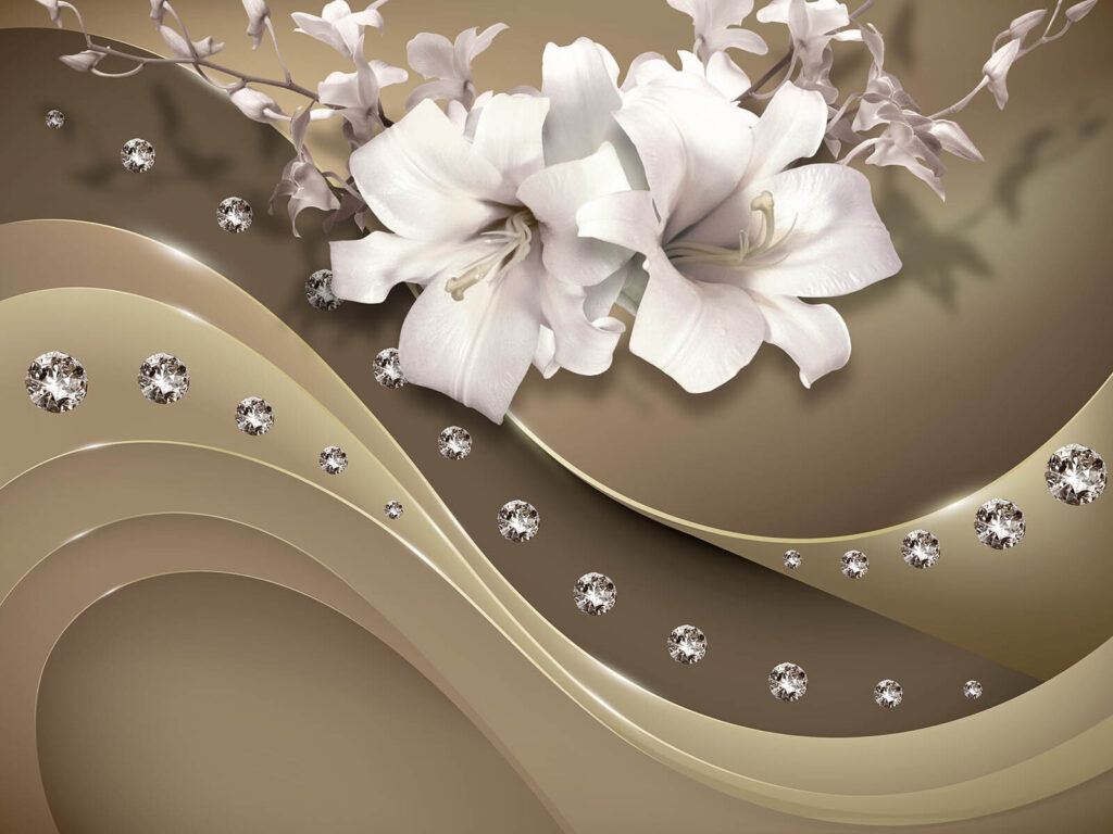 Fiori bianchi sulle onde — design completo