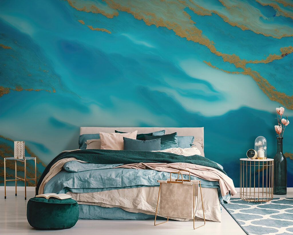 Turchese e venature d’oro — ambiente 1