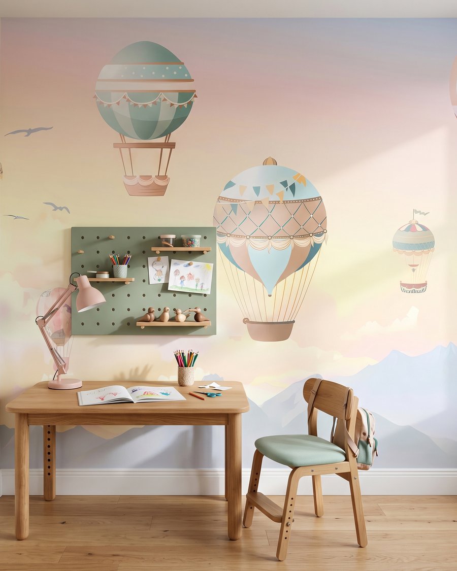 Mongolfiere sopra le colline — ambiente 2