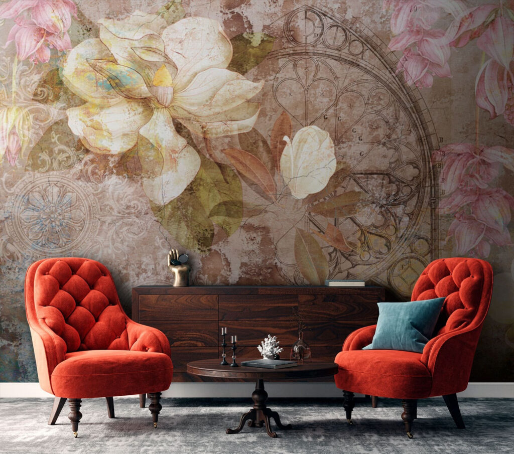 Fiori su ornamento antico — ambiente 3