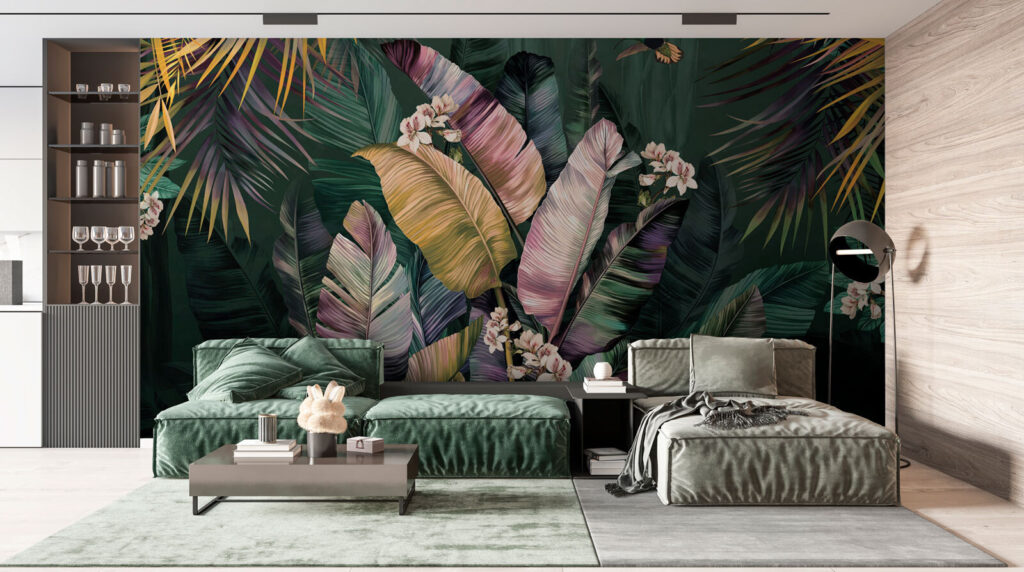 Foglie tropicali e fiori — ambiente 3