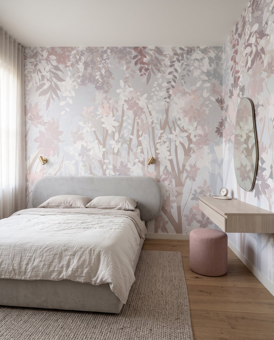 Tronchi rosa nel bosco — ambiente 2