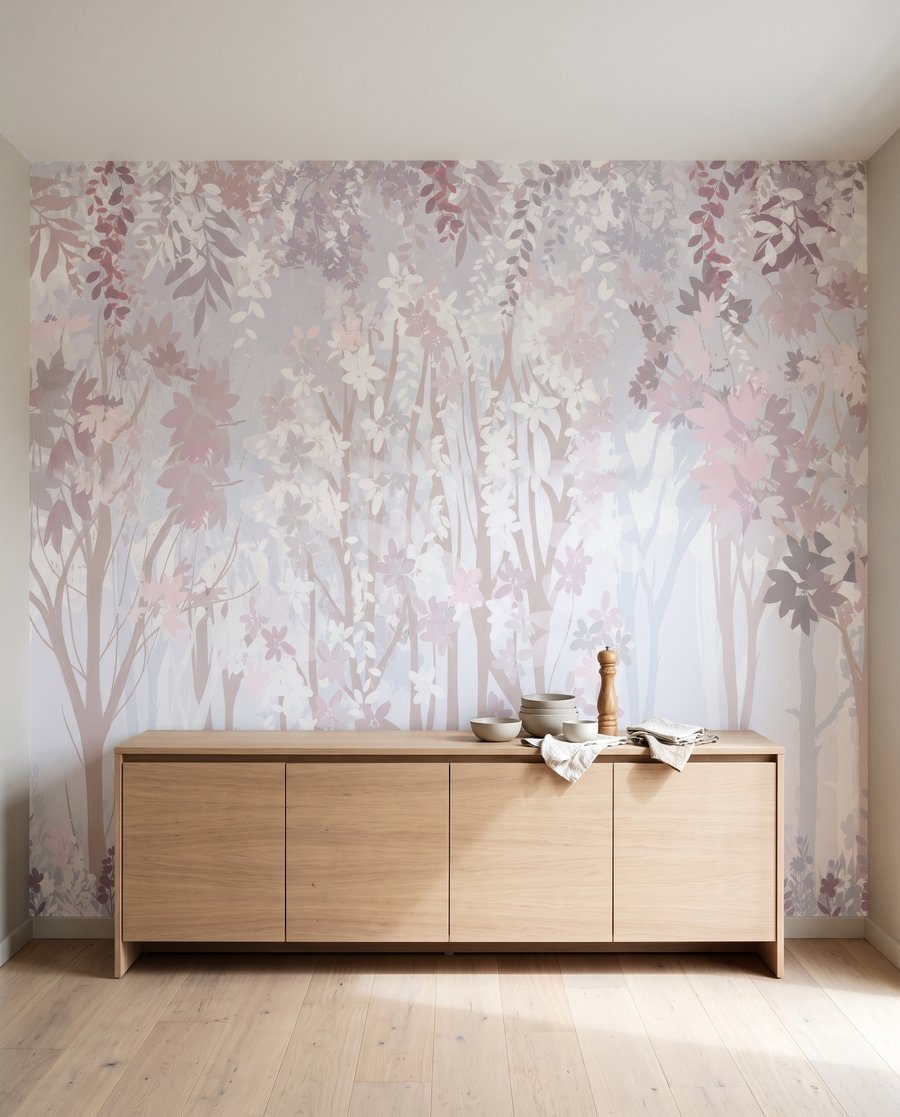 Tronchi rosa nel bosco — ambiente 6