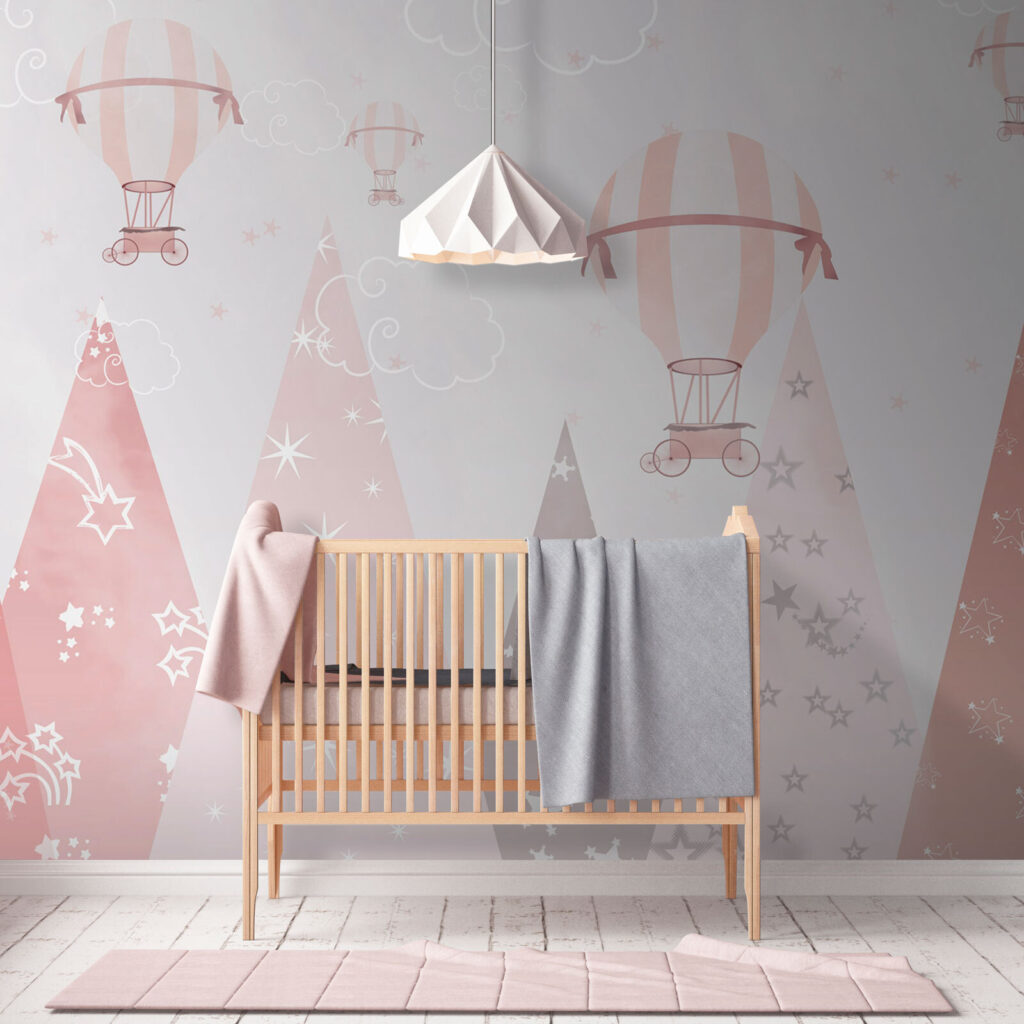 Mongolfiere tra monti rosa — ambiente 2