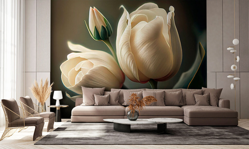 Tulipani crema nell’ombra — ambiente 2
