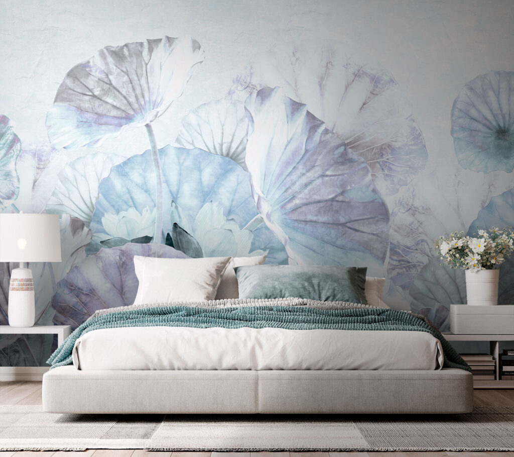 Foglie azzurre ad acquerello — ambiente 2