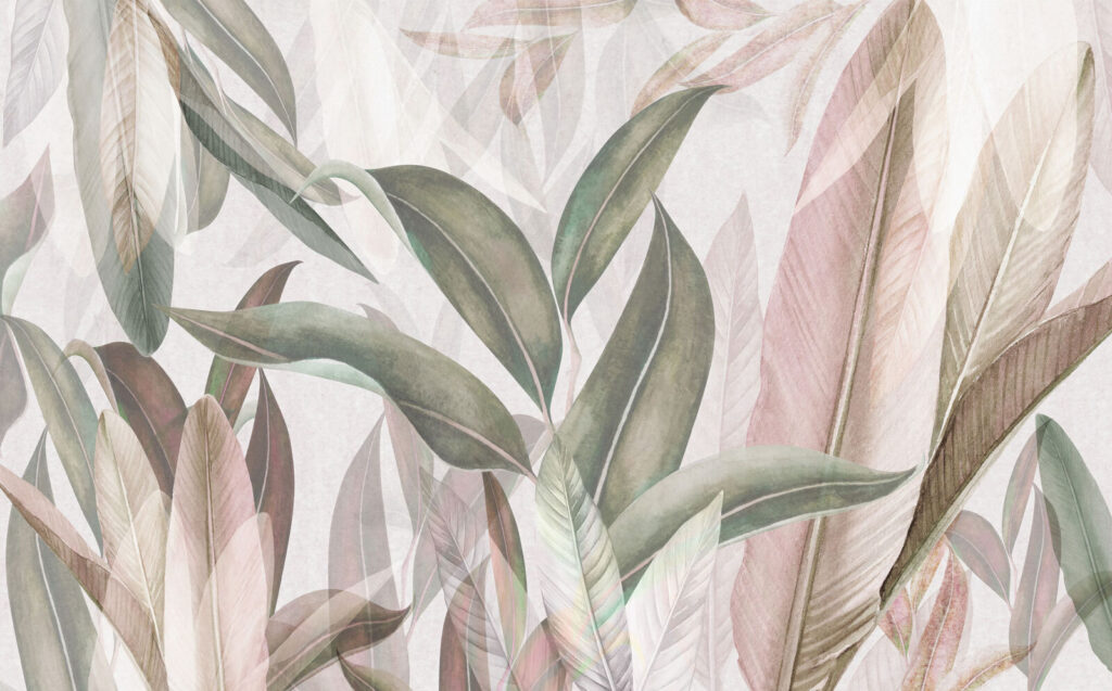 Foglie lunghe in pastello — design completo