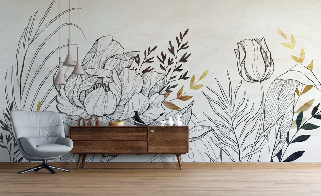 Fiori con foglie d’oro — ambiente 2