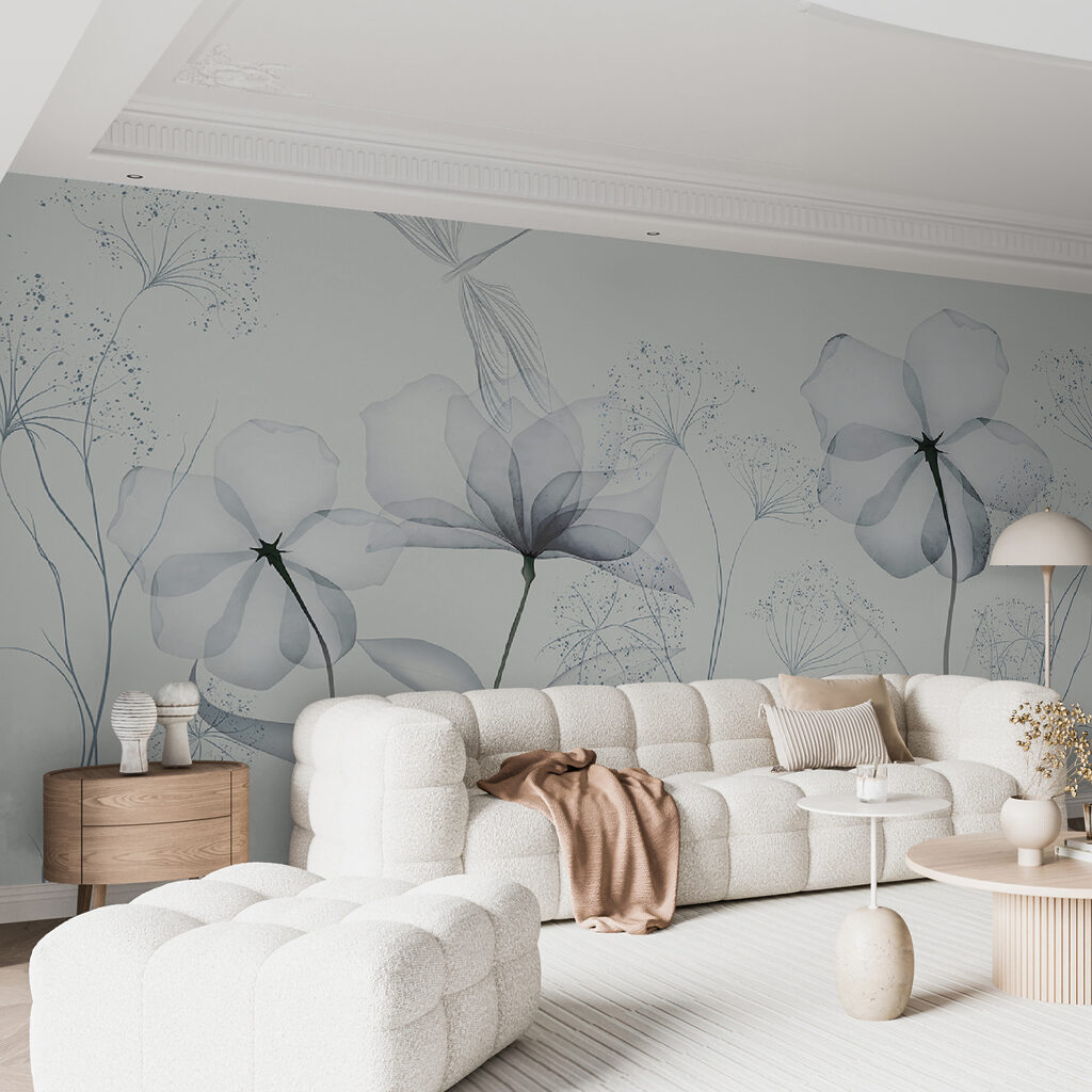 Fiori trasparenti grigio azzurro — ambiente 7