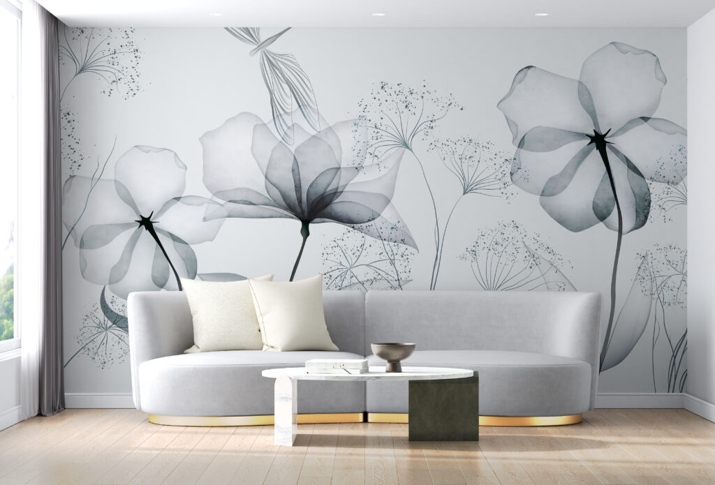 Fiori trasparenti grigio azzurro — ambiente 5