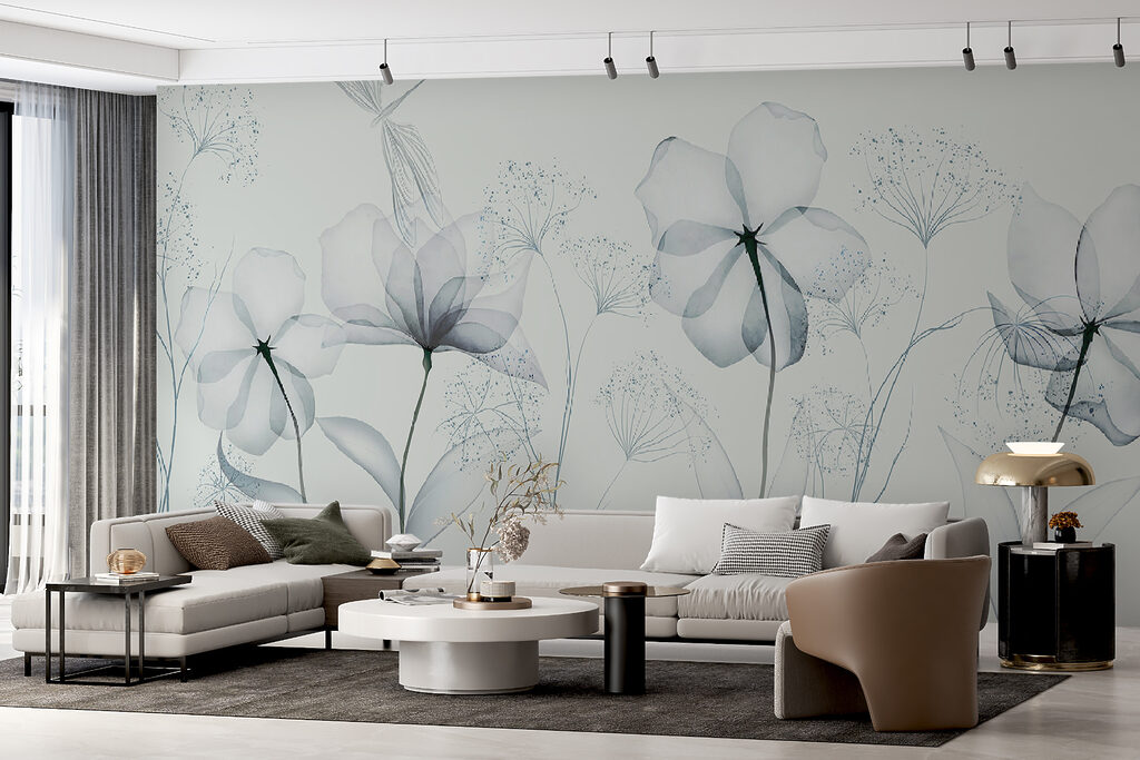 Fiori trasparenti grigio azzurro — ambiente 8