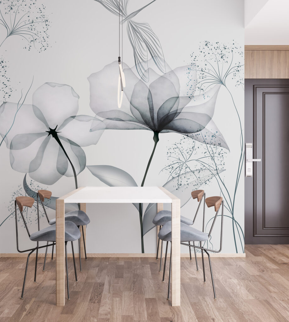 Fiori trasparenti grigio azzurro — ambiente 6