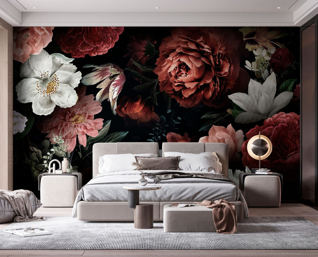 Fiori nell’ombra profonda in un ambiente