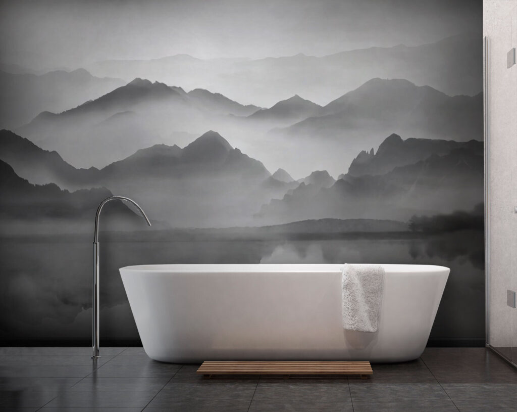 Montagne grigie sull’acqua — ambiente 3