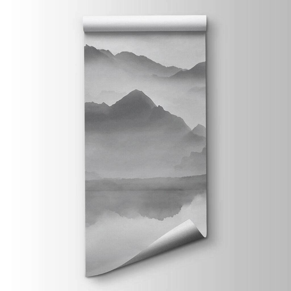 Montagne grigie sull’acqua — vista del prodotto
