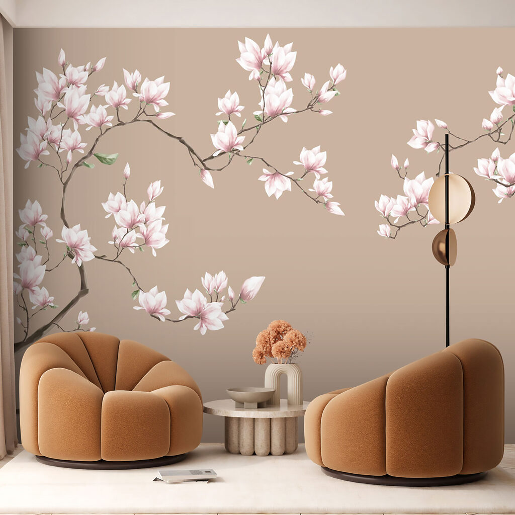 Magnolia rosa su tortora — ambiente 5