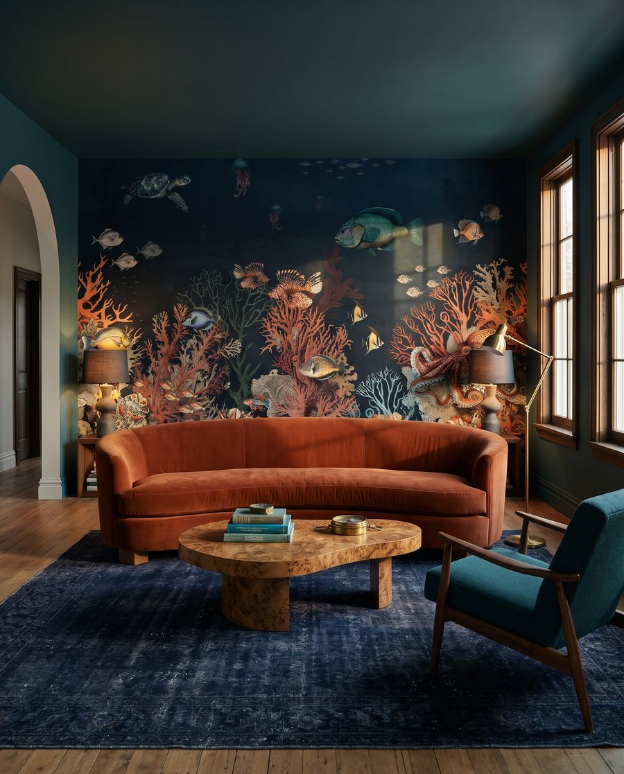Barriera corallina blu in un ambiente