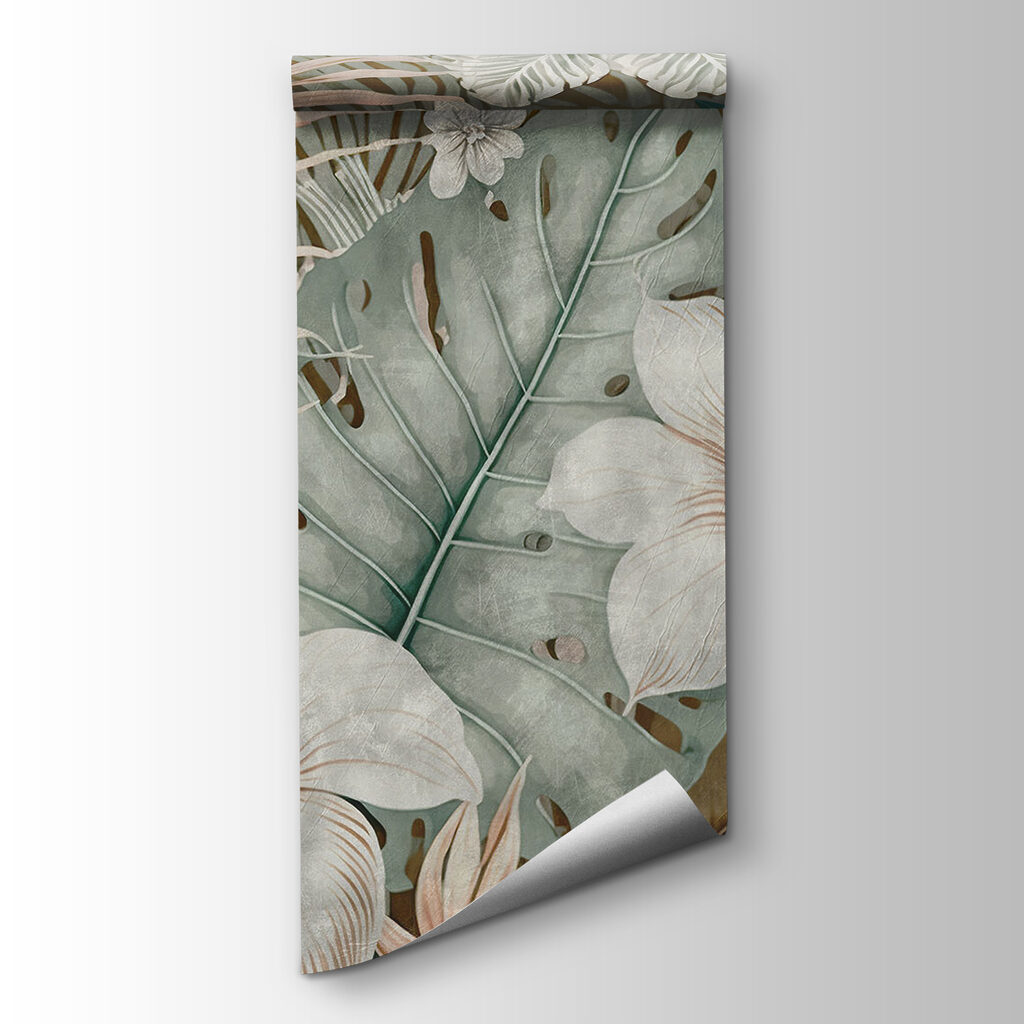 Fiori bianchi su blu-verde — vista del prodotto