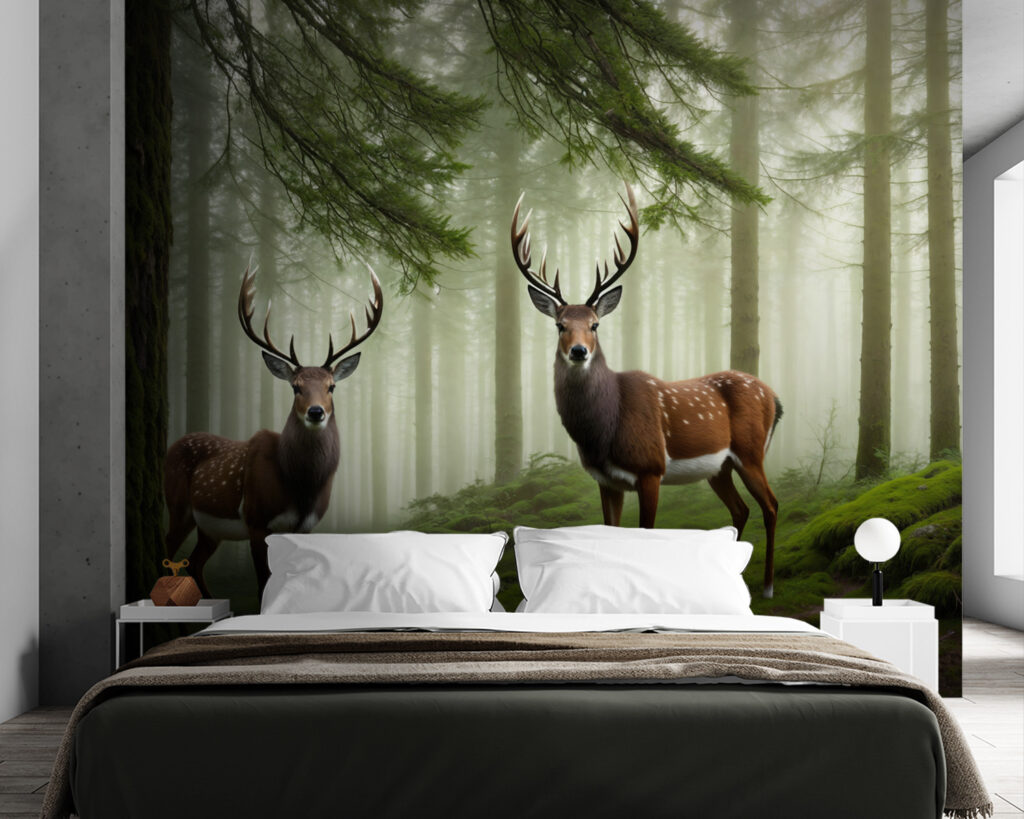 Due cervi nel bosco — ambiente 1