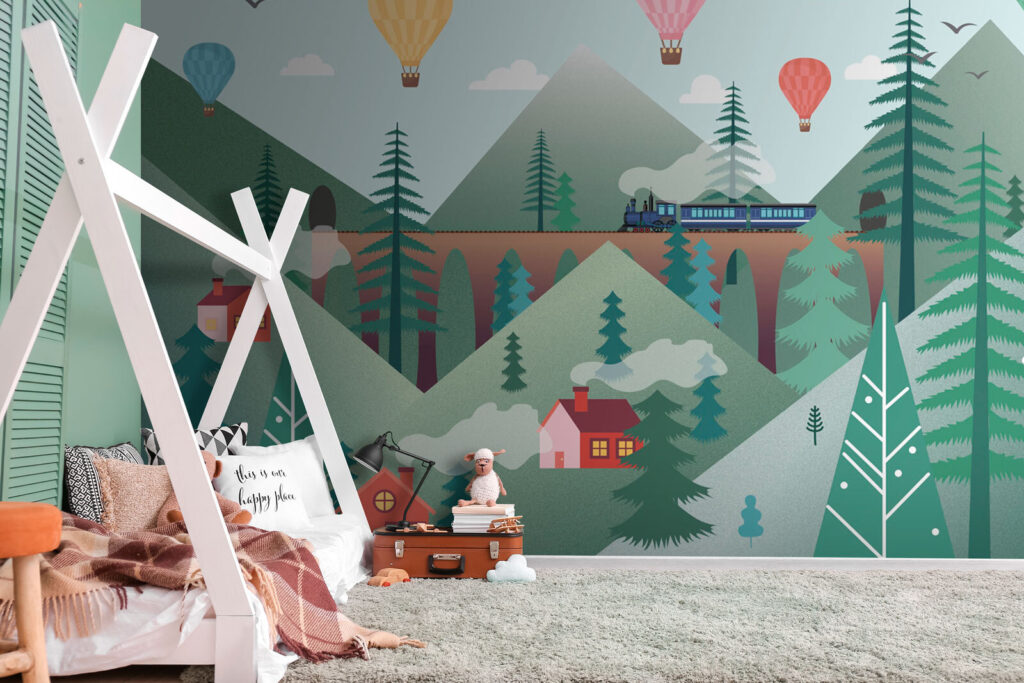 Treno sotto i palloncini — ambiente 2