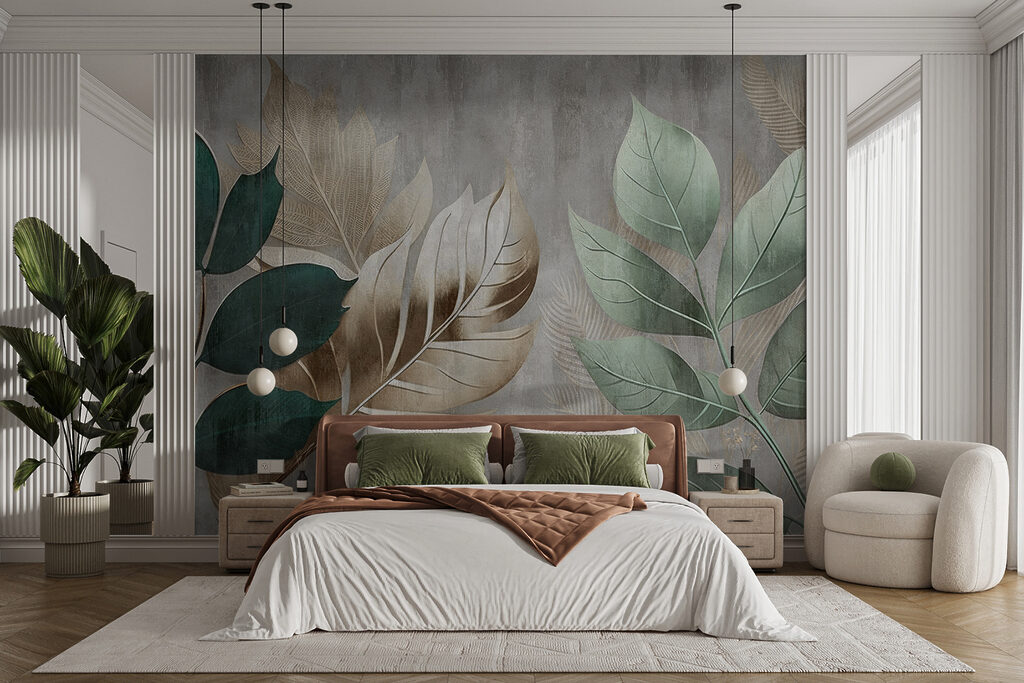 Foglie verdi su muro — ambiente 10