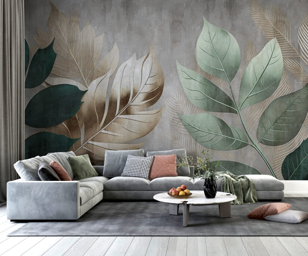 Foglie verdi su muro — ambiente 3