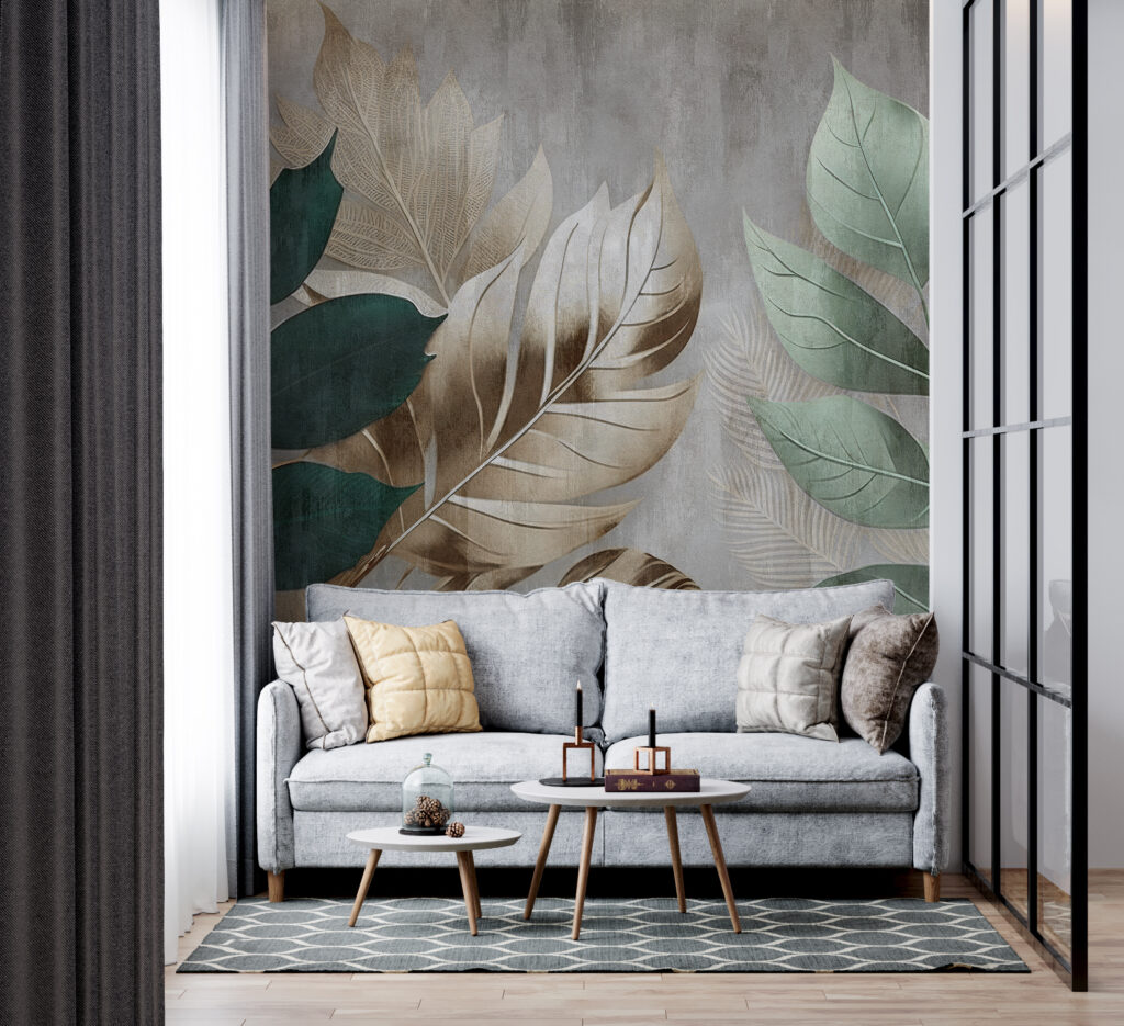 Foglie verdi su muro — ambiente 4